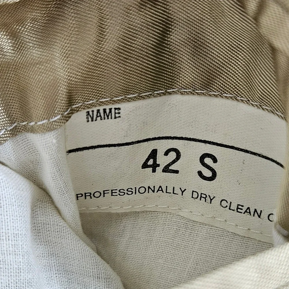 Huntington Mens Hopsack Blazer 3-Button Sport Coat Beige Made in USA Vintage 42S